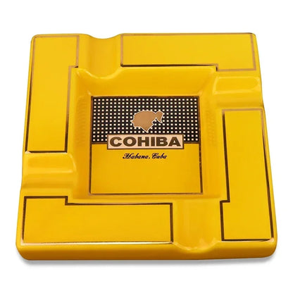 Cenicero grande de cerámica Cohiba con 4 ranuras, creativo y lujoso, para escritorio, oficina, accesorios para fumar