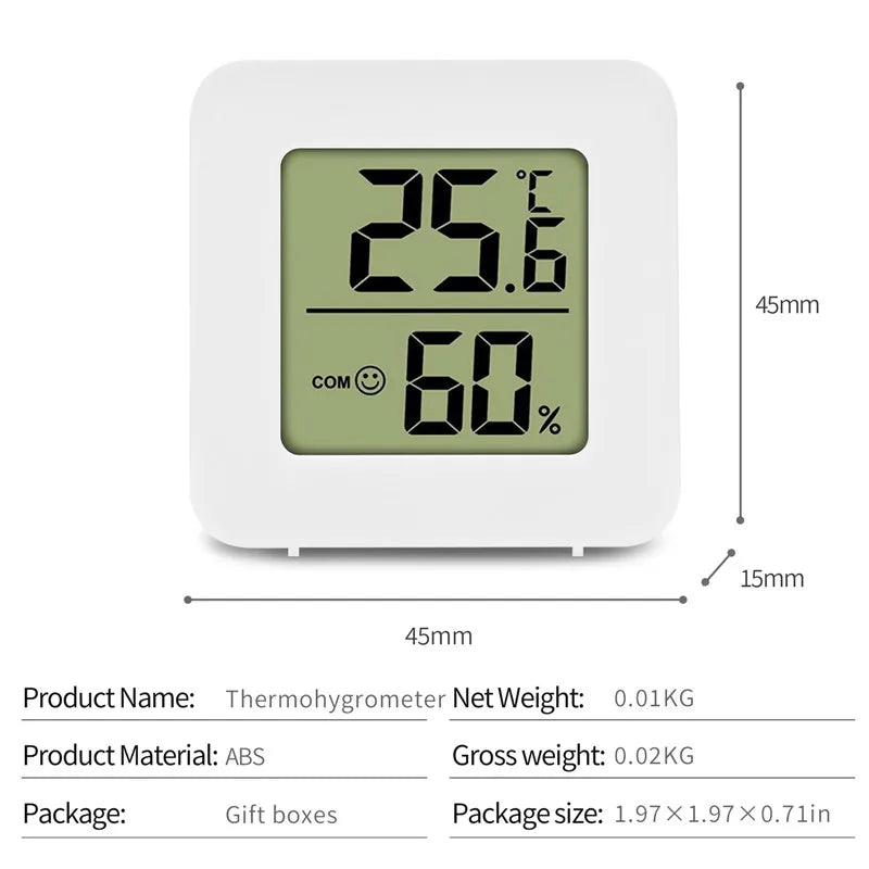 Accesorios para cigarros Pantalla LCD digital en miniatura Sensor de temperatura conveniente Higrómetro Termómetro para humidor de cigarros