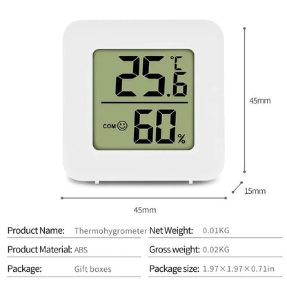 Accesorios para cigarros Pantalla LCD digital en miniatura Sensor de temperatura conveniente Higrómetro Termómetro para humidor de cigarros