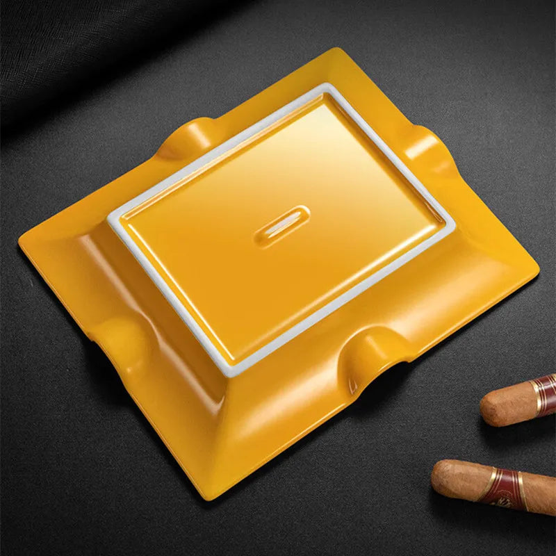 European Style Ceramic Home Cigar Luxury Cigar Ashtray Portable Travel Ash Slot Tobacco Cigar Accessories