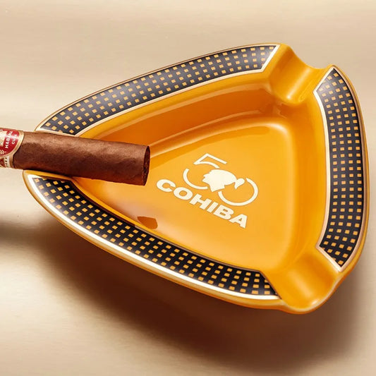 Ceramic Triangle Ashtray | Three Slot Ashtray | El Puro Cigar Store