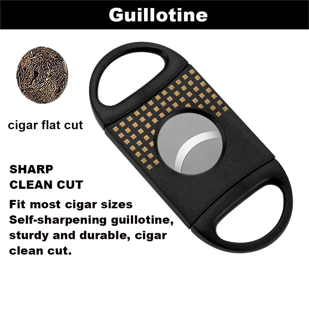 Cigar Cutter Cigar Set V Cut Flat Cutter Punch Ashtray Sharp Cigar Scissors Stainless Steel Guillotine Knife Cigar Cutting Tool